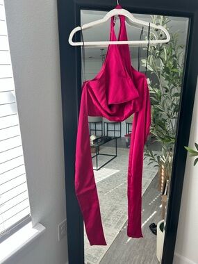 Zara Fuchsia Halter Crop Top